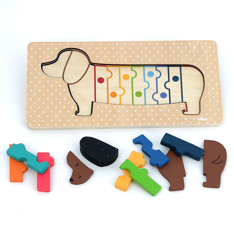 immagine di VIL7412 - Cane puzzle in legno