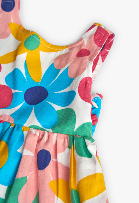 Vestito satin a fiori con culotte