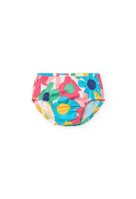 Vestito satin a fiori con culotte