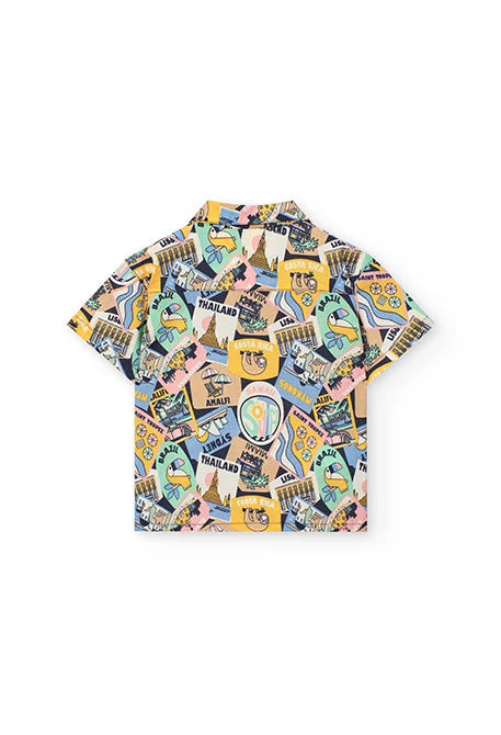 Camicia popelin stampata