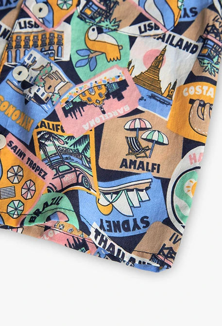 Camicia popelin stampata