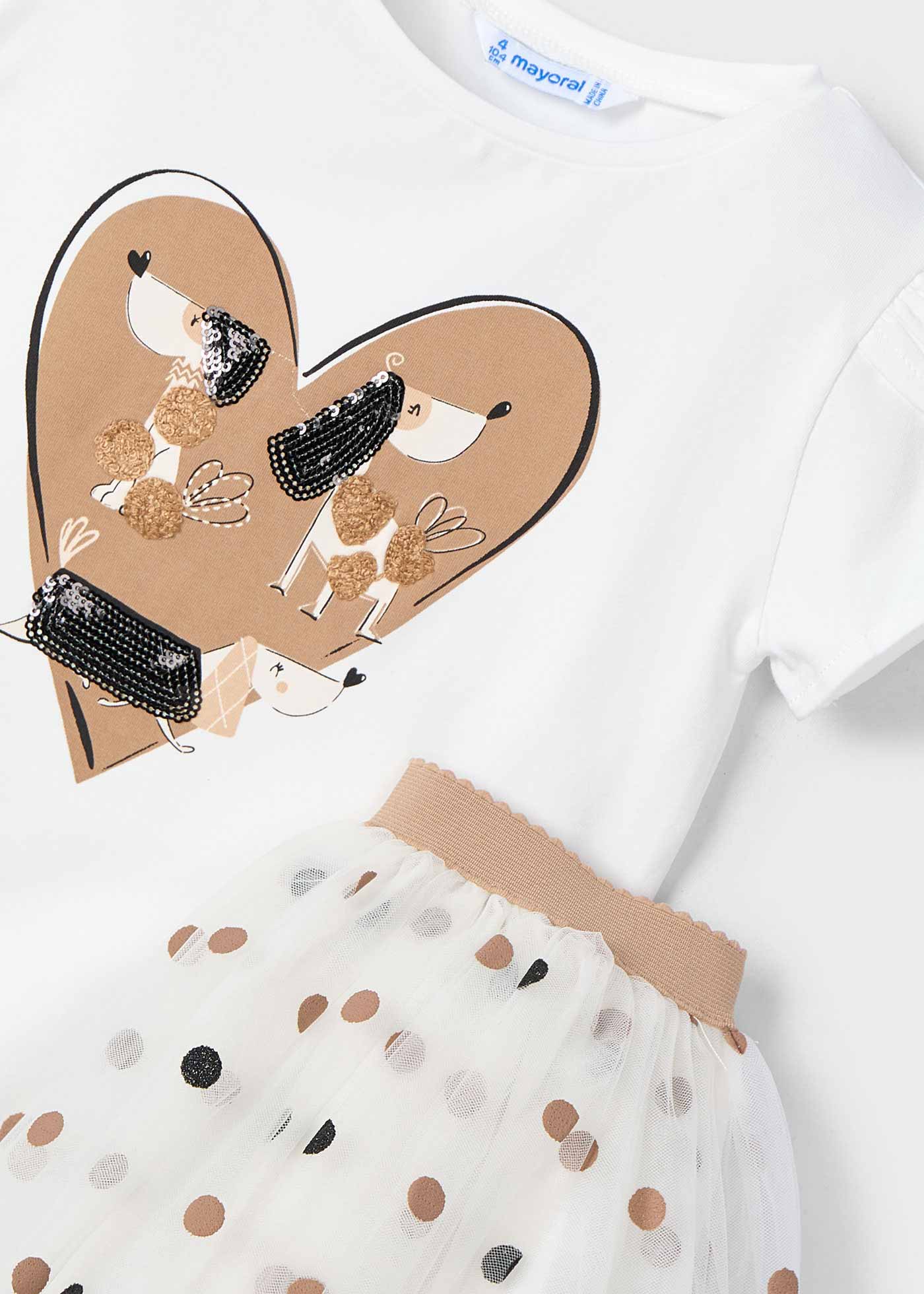 Completo gonna tulle e maglietta