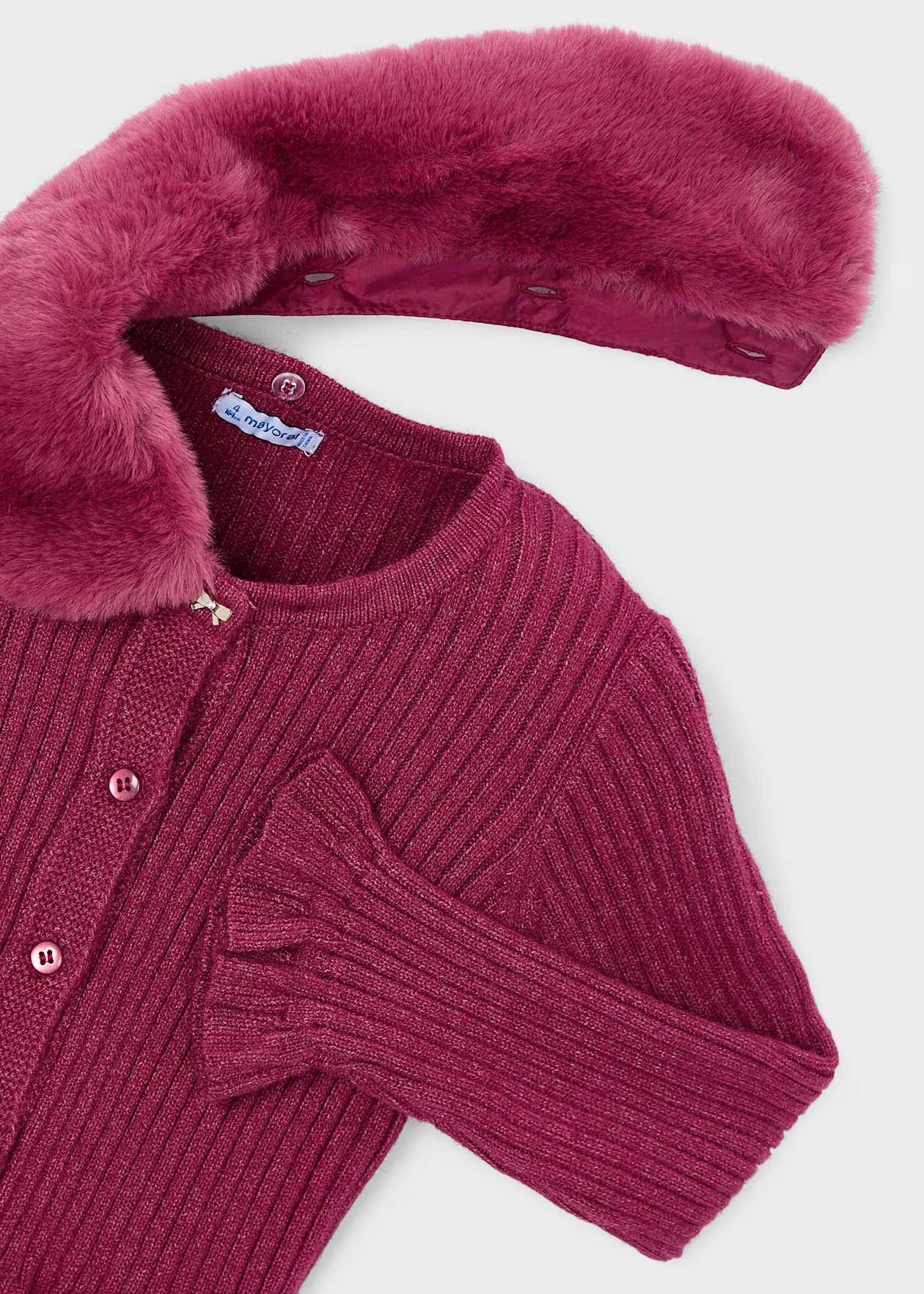 Cardigan colletto con pellicciotto