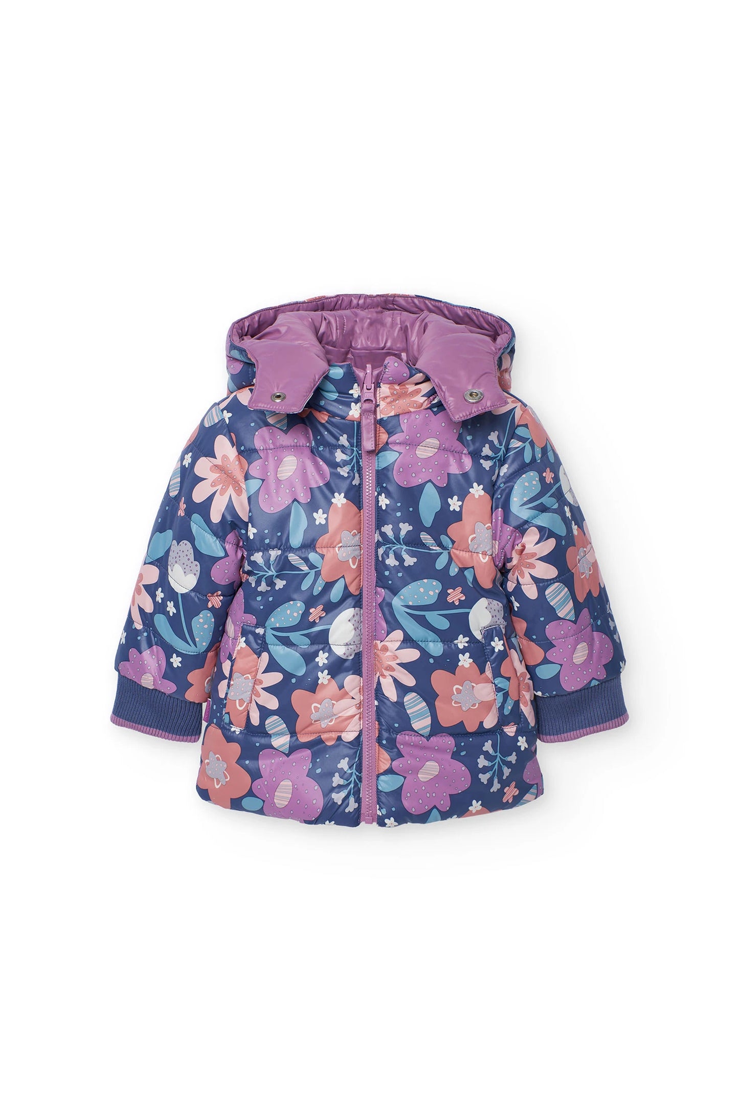 Parka reversibile a fiori
