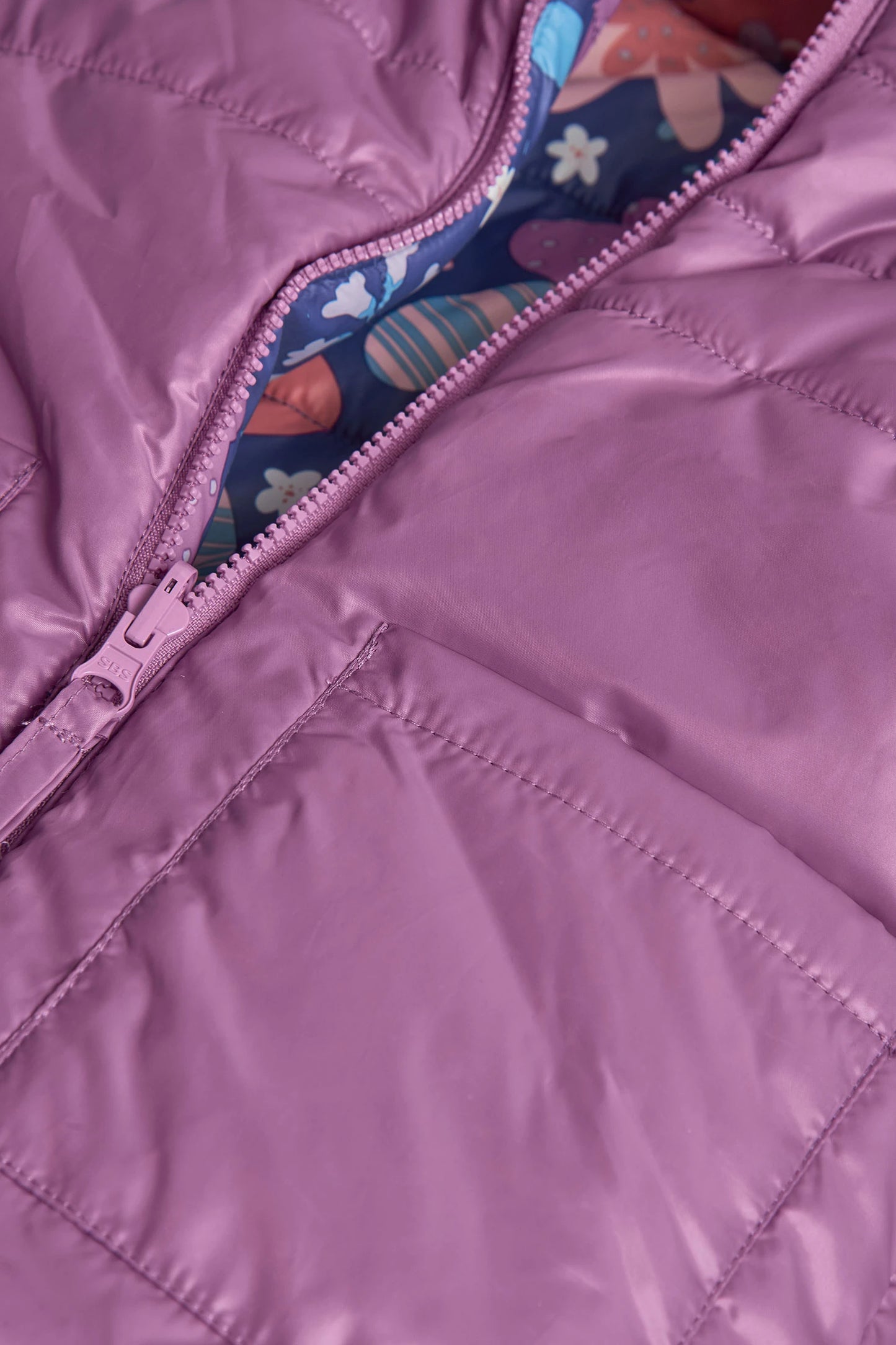 Parka reversibile a fiori