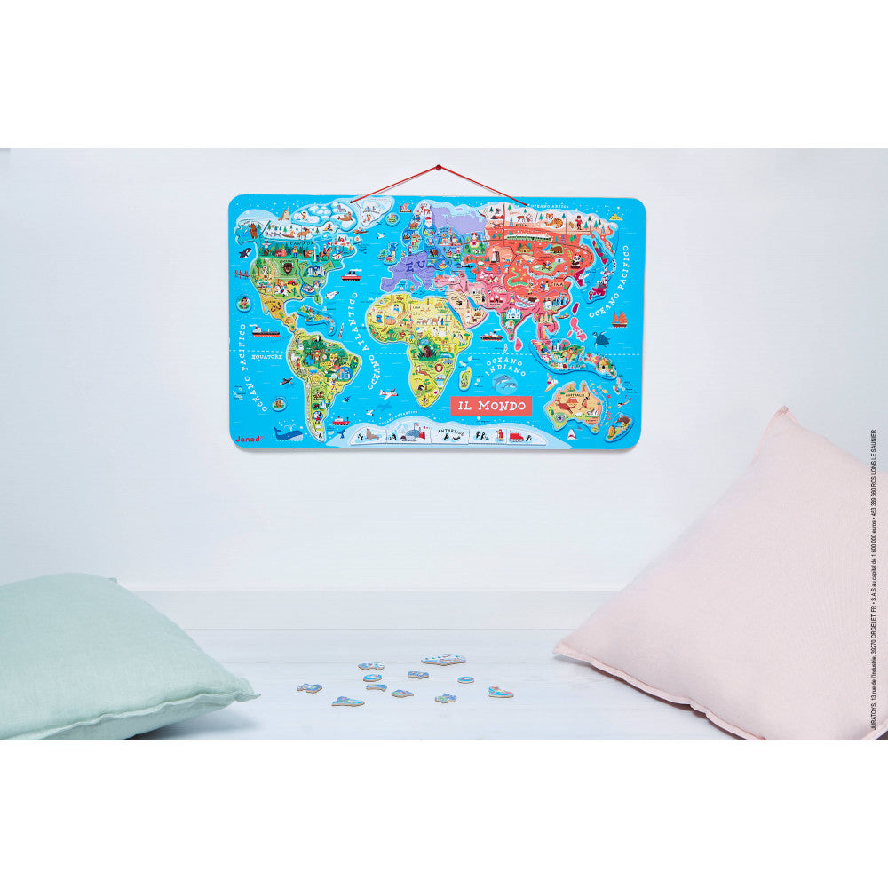 Magnetic Puzzle of the World Italian Version 92 pieces