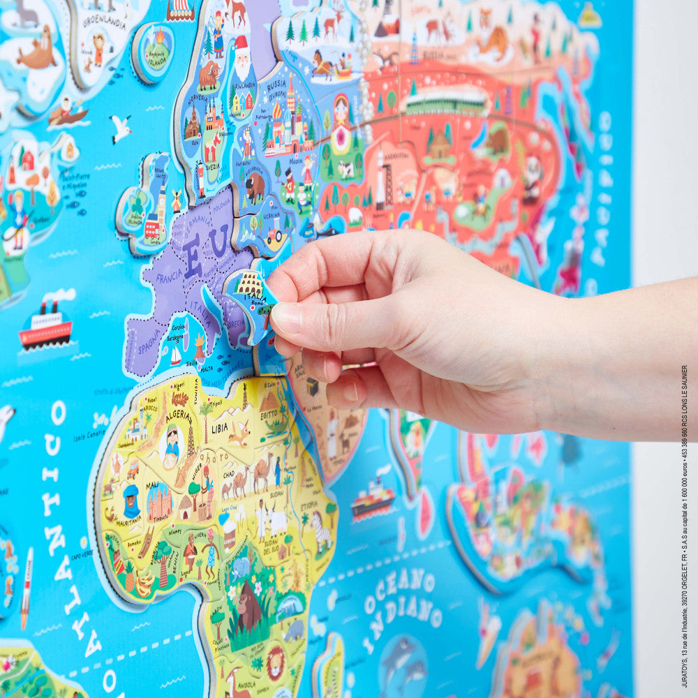 Magnetic Puzzle of the World Italian Version 92 pieces