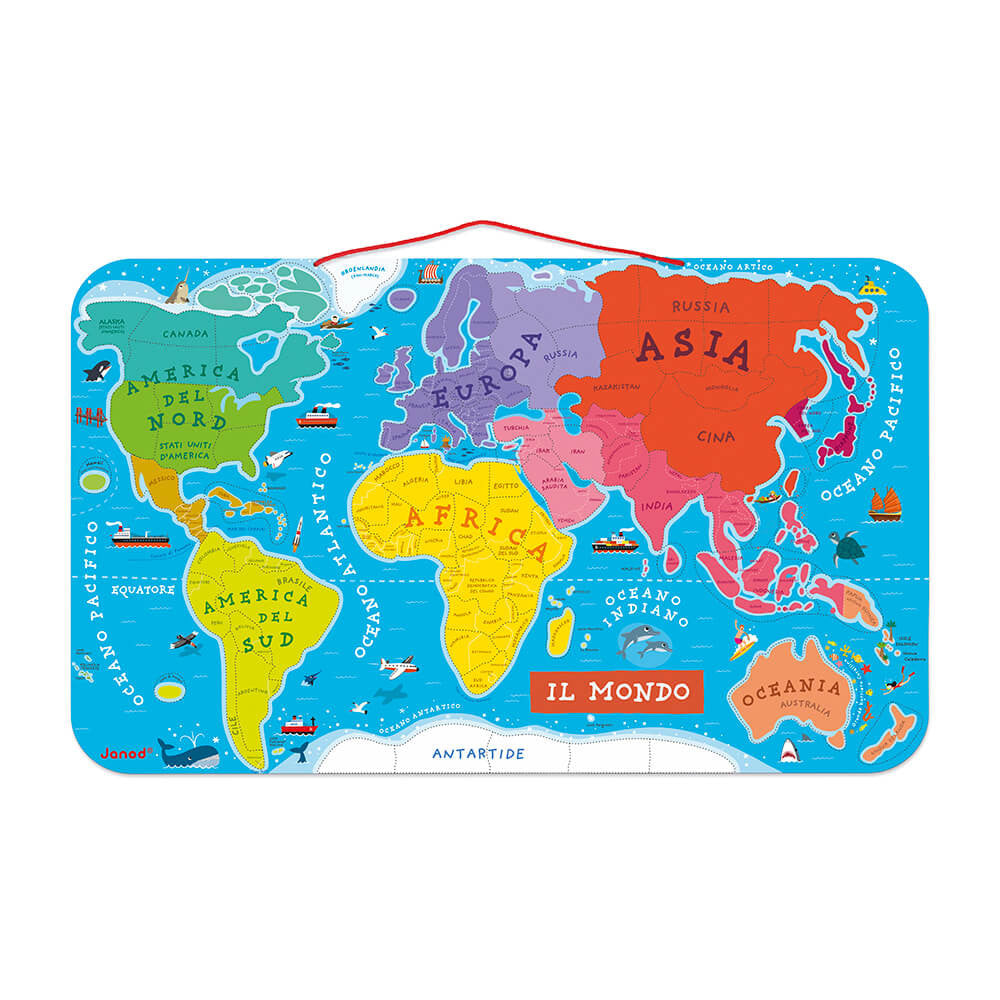 Magnetic Puzzle of the World Italian Version 92 pieces