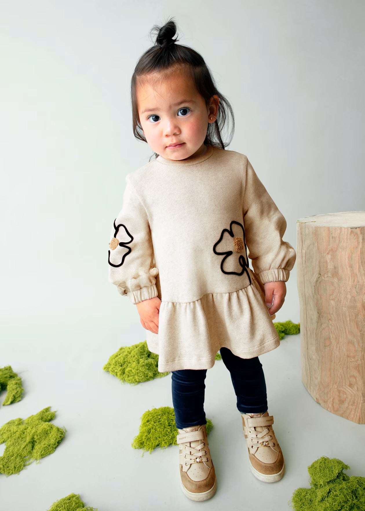 Vestito in maglia con fiori