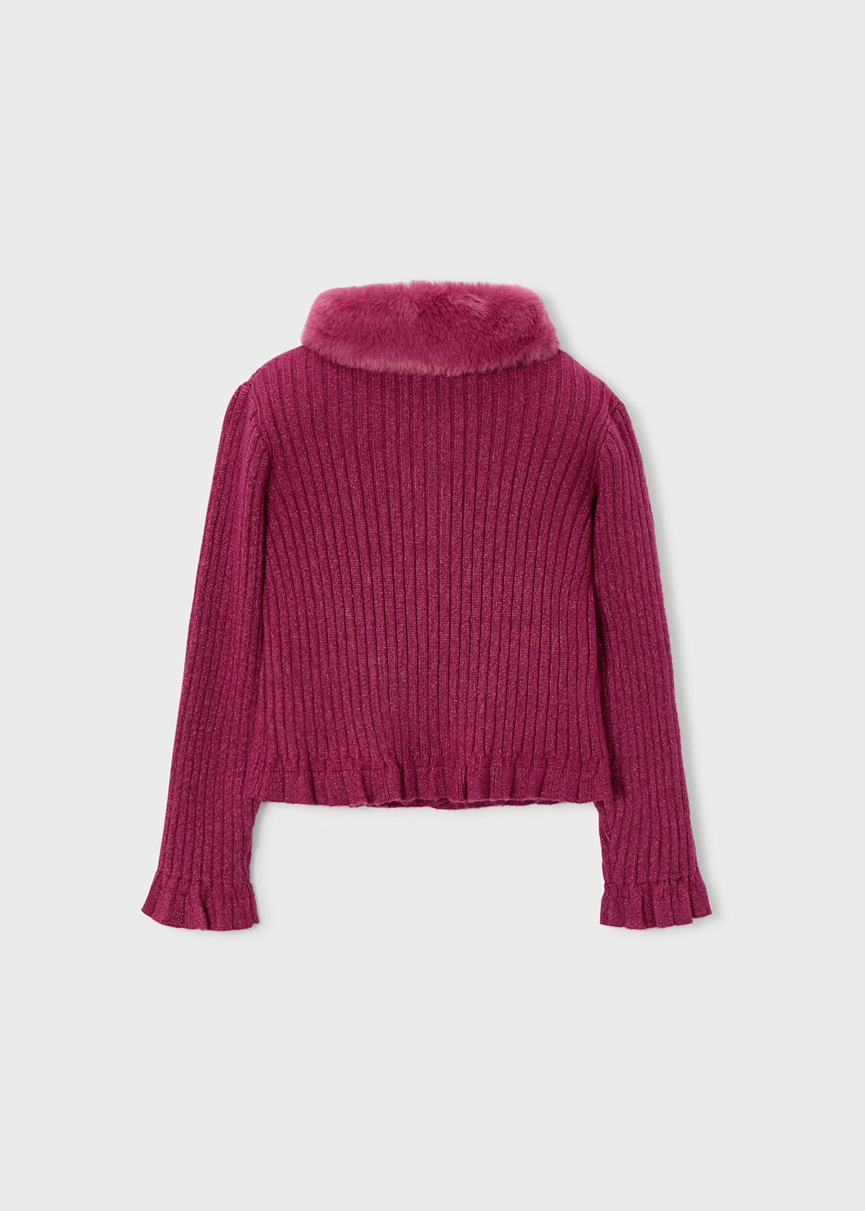 Cardigan colletto con pellicciotto