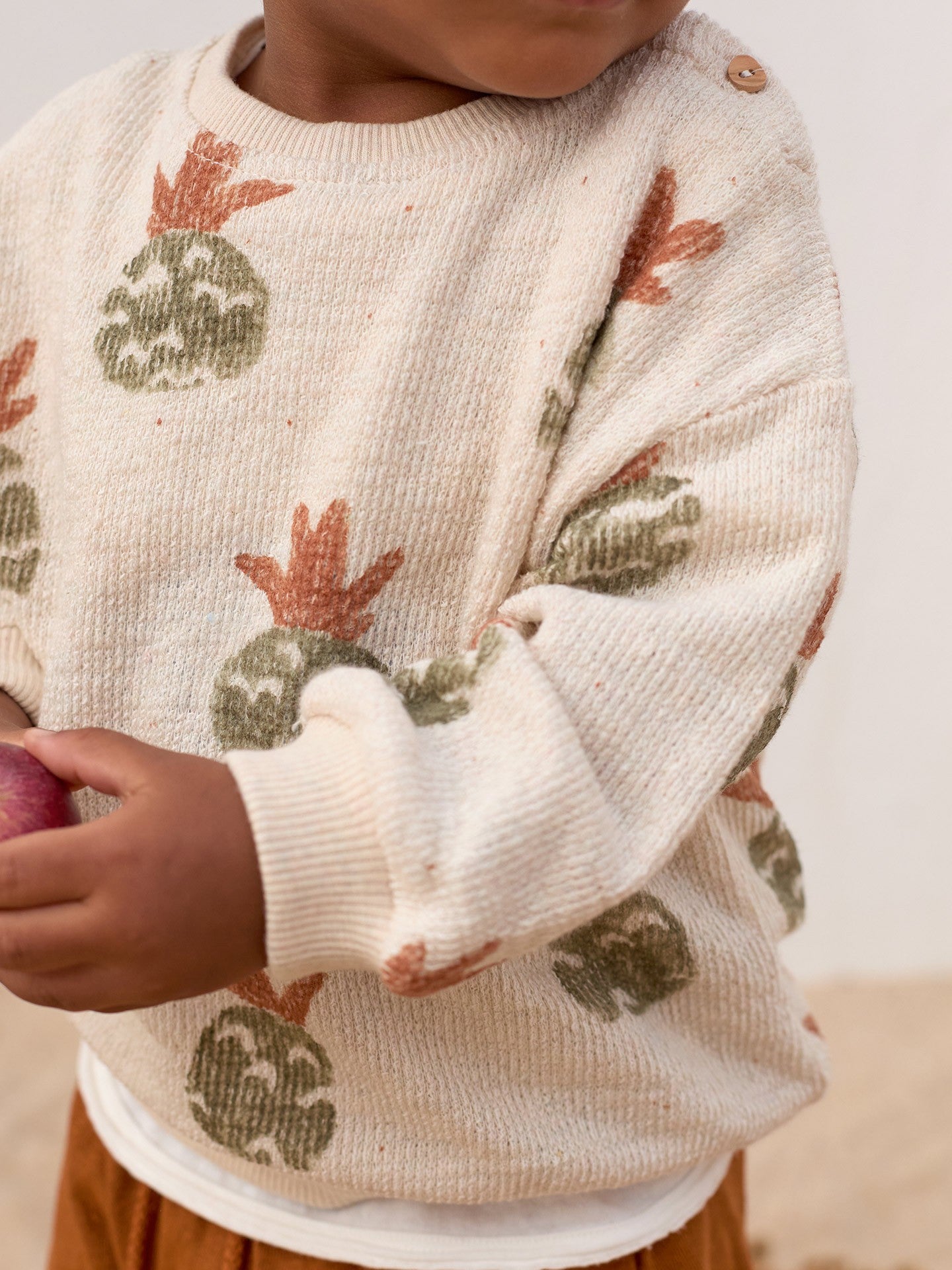 Felpa in maglia con stampa di ananas