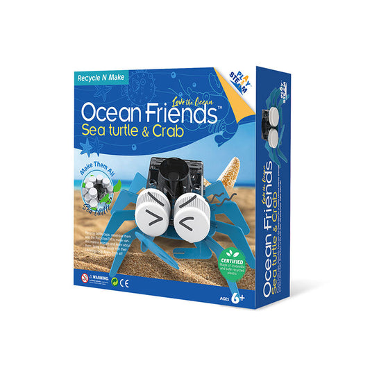 Ocean friends, sea turtle & crab