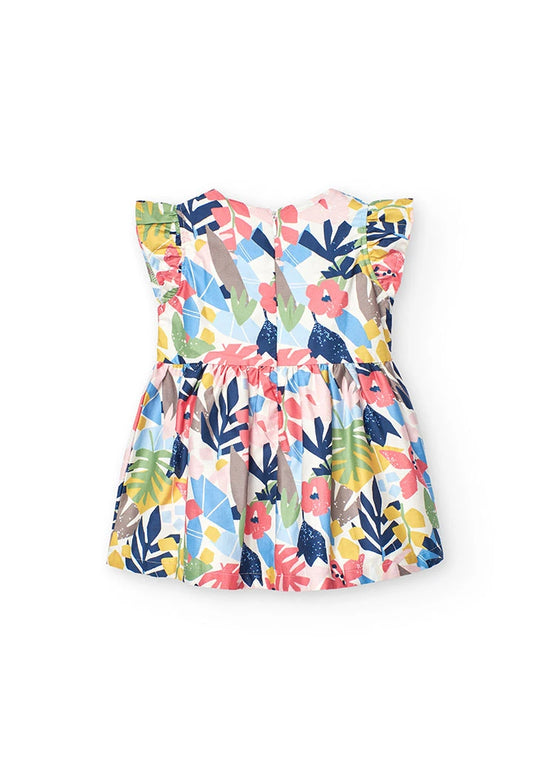 Vestito satin con fiori