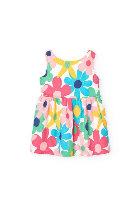 Vestito satin a fiori con culotte