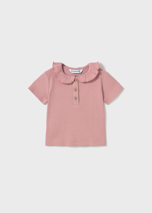 Polo costine colletto volant