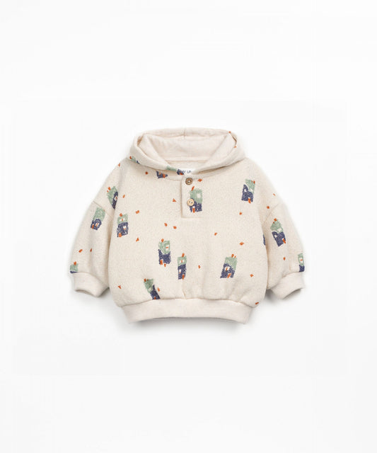 Felpa in maglia con cappuccio