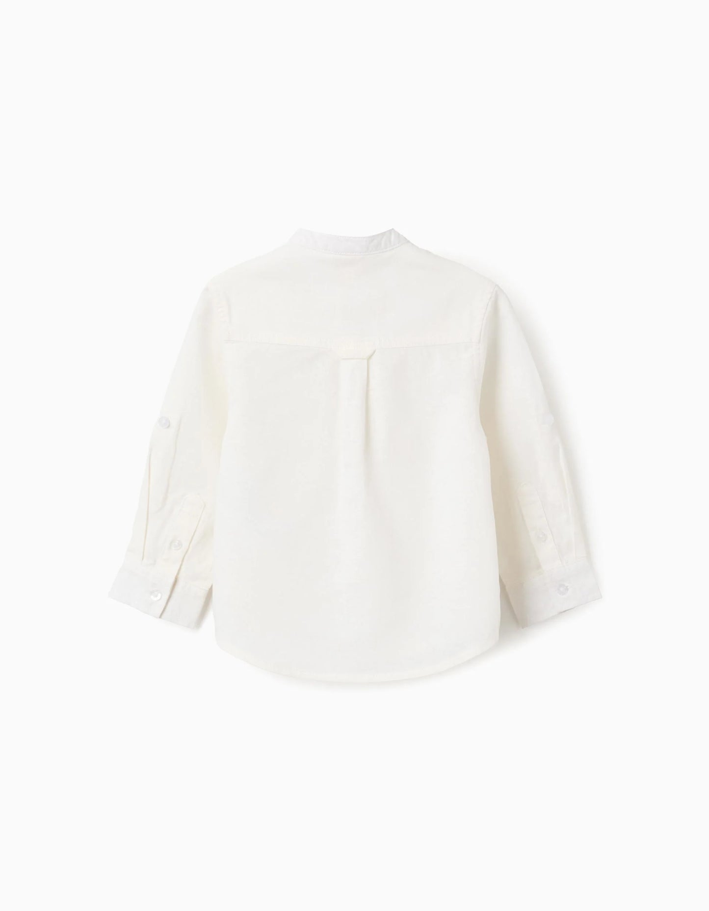 Camicia in lino con colletto alla coreana