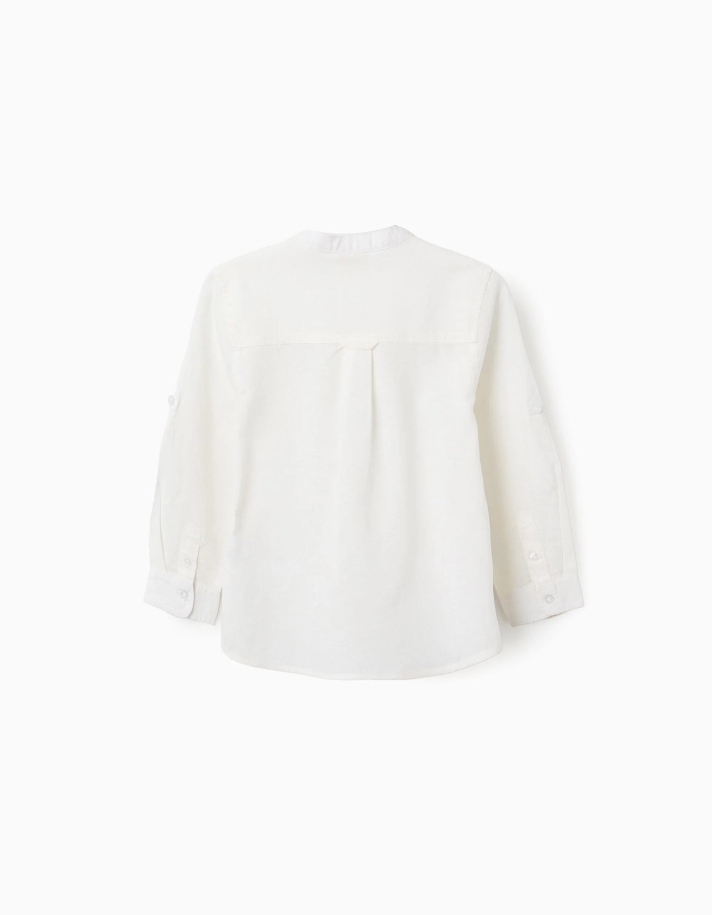 Camicia in lino con colletto alla coreana