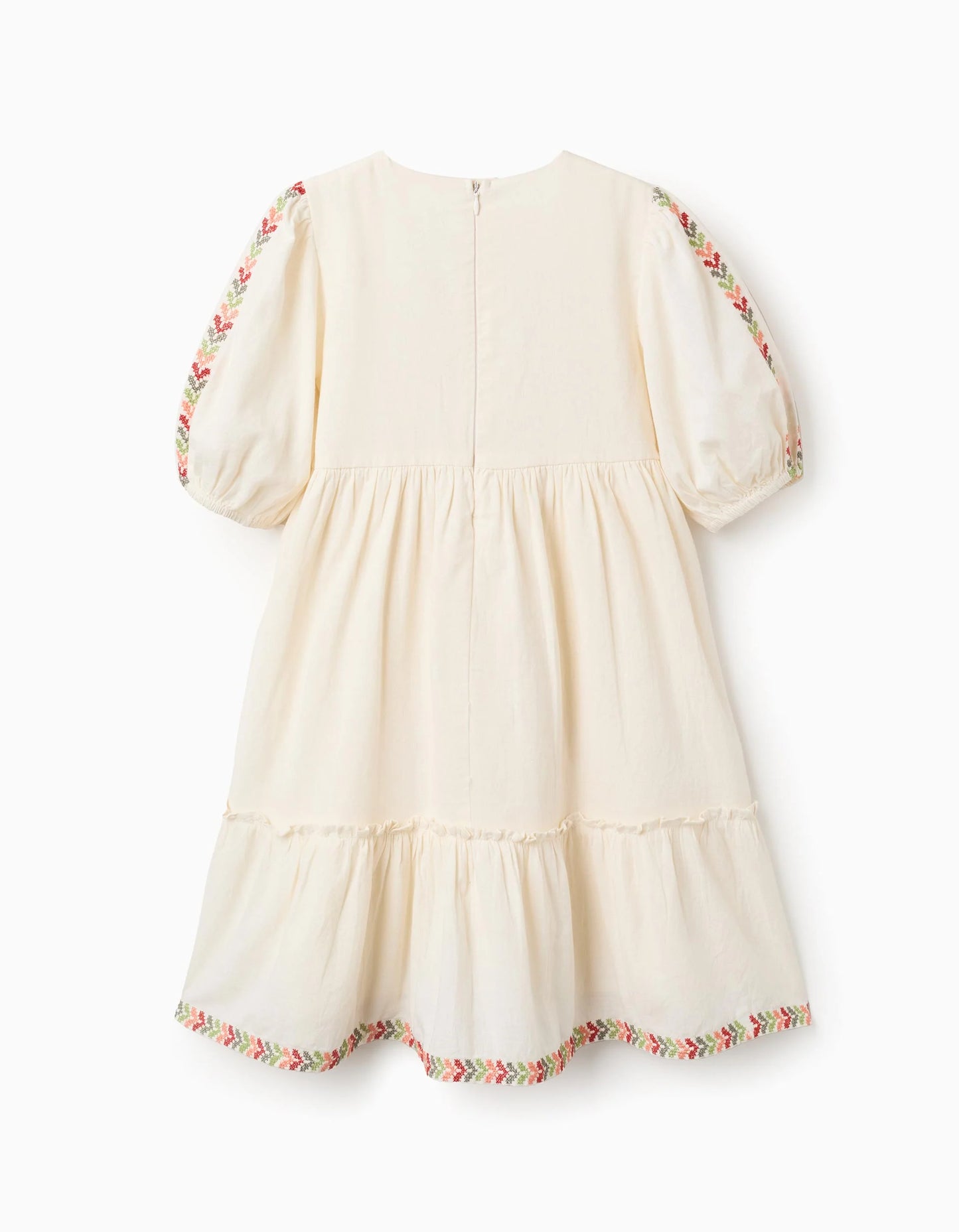Vestito con maniche a palloncino e ricami