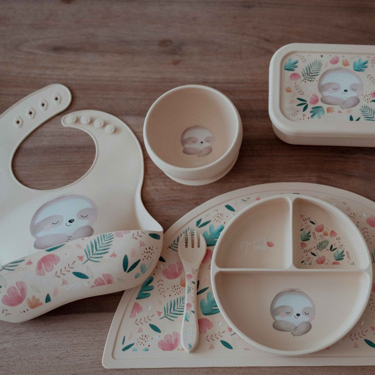 Bavaglino con tasca in silicone - Bradipo Gnawy