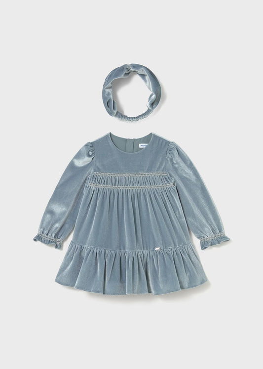 Vestito in velluto con fascia