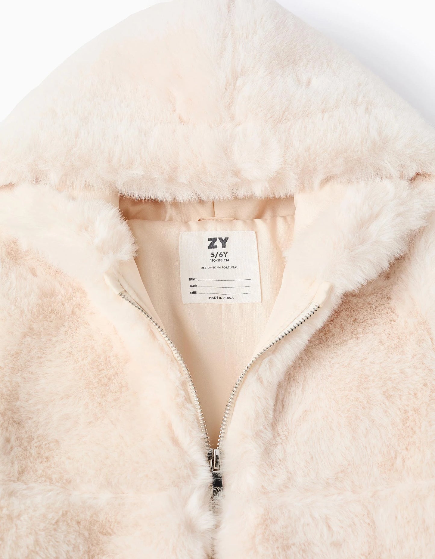 Giacca in pelliccia sintetica con cappuccio