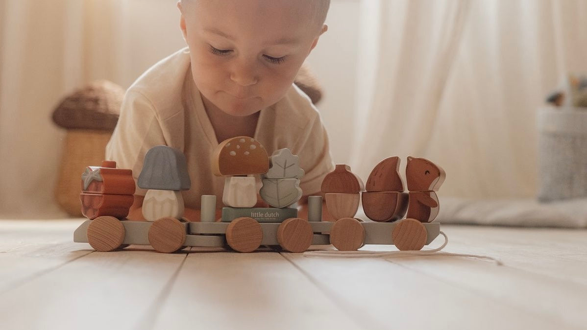 Trenino con costruzioni