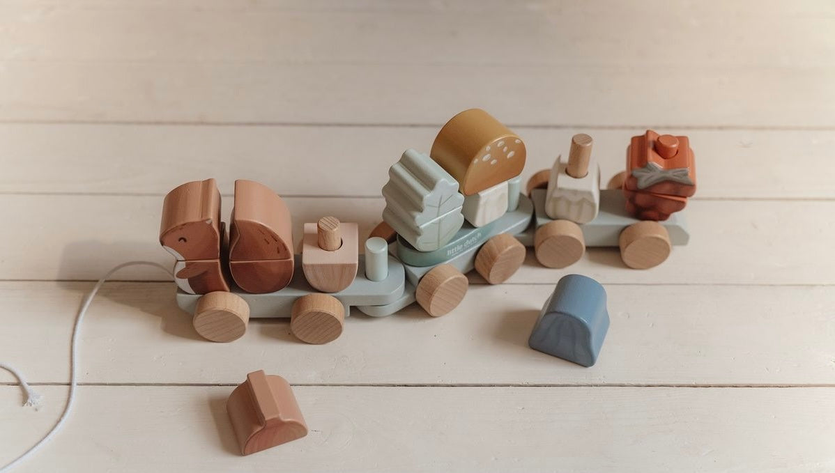 Trenino con costruzioni