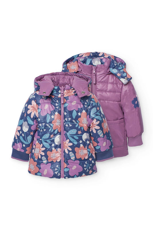 Parka reversibile a fiori