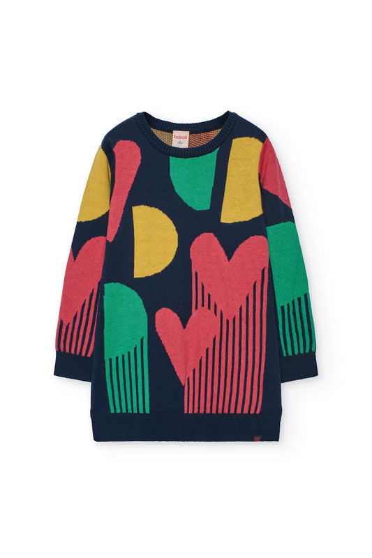 Vestito in maglia geometria