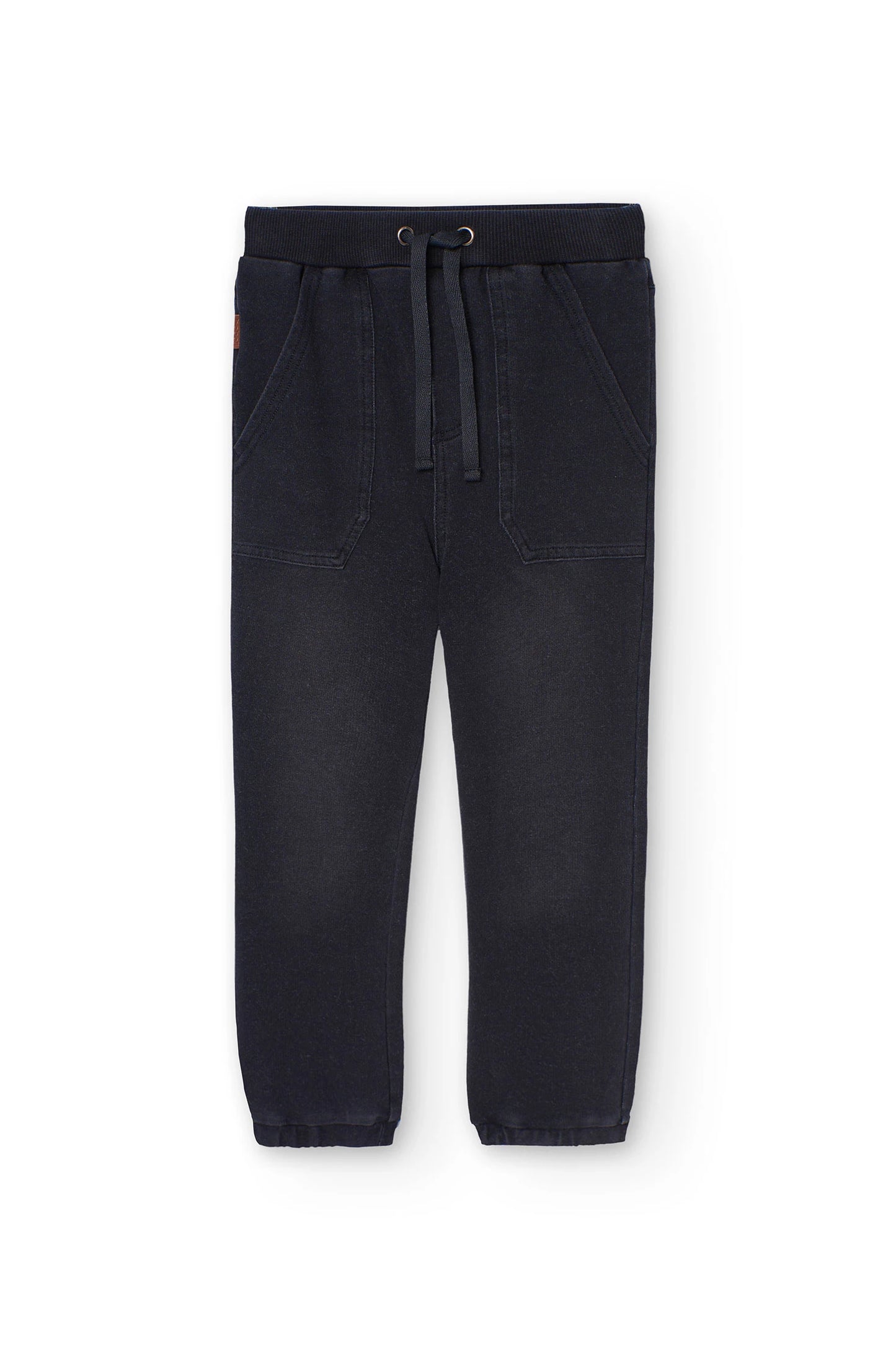 Pantalone denim in felpa