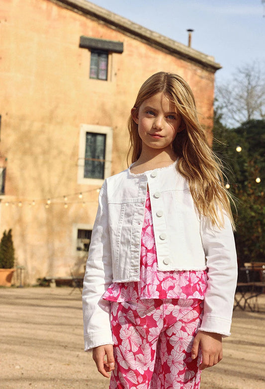 Giubotto denim bianco