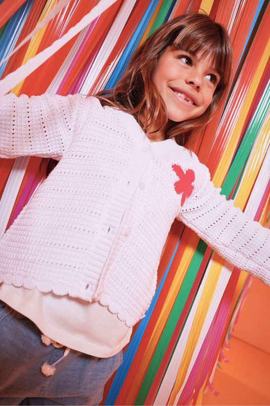 Giacchetto tricot con fiore