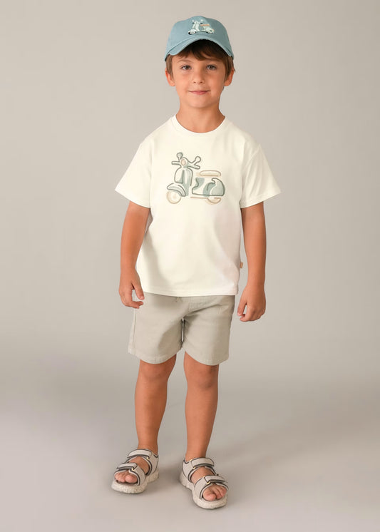 Maglietta con stampa ricamata