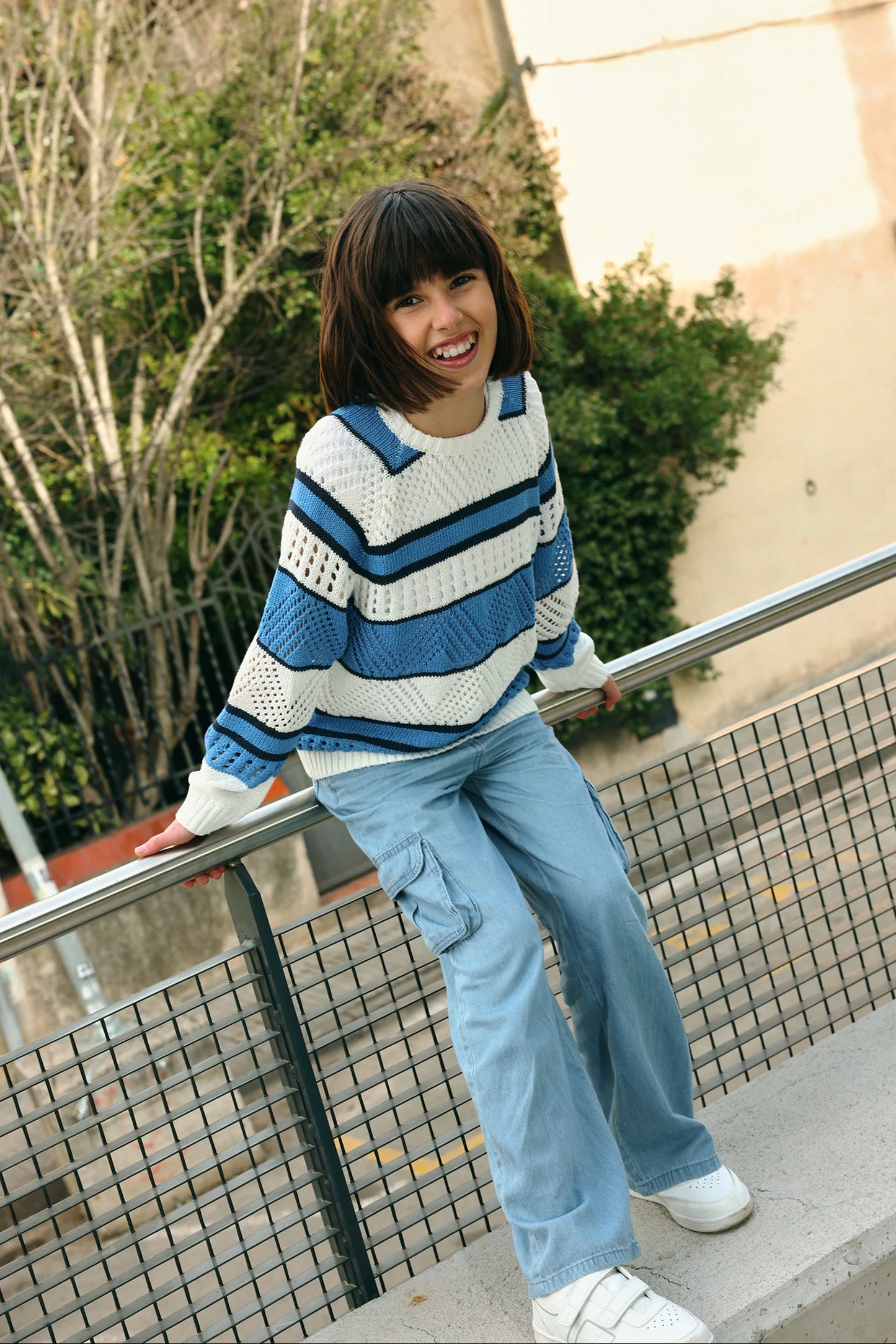 Pantaloni denim cargo