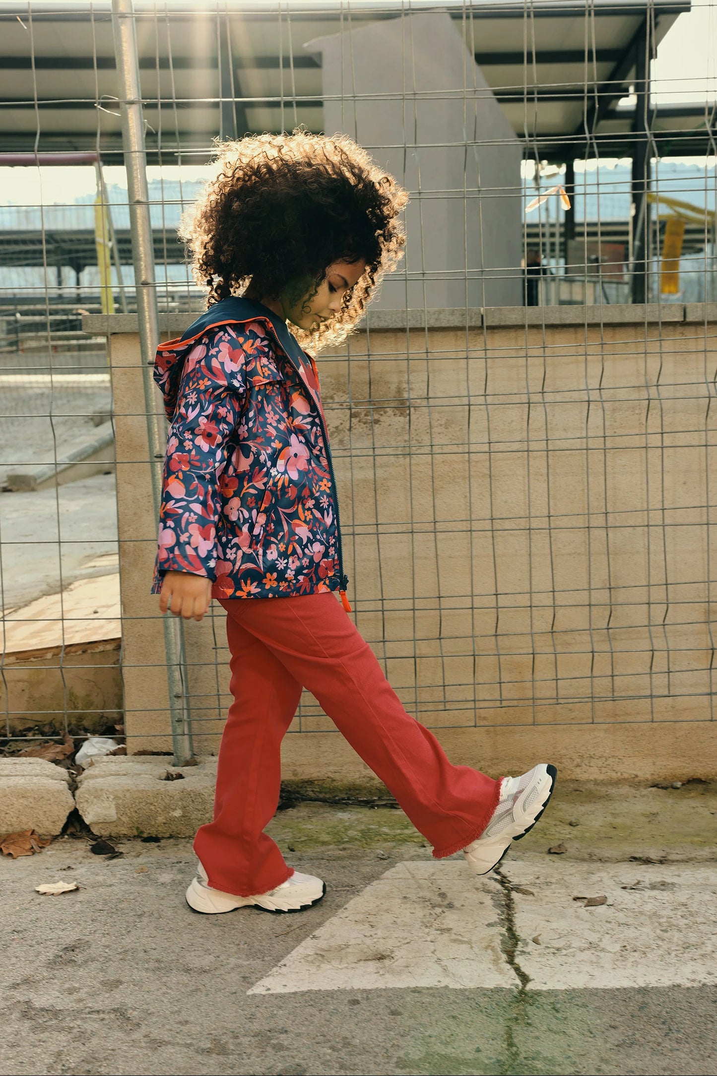 Parka reversibile a fiori