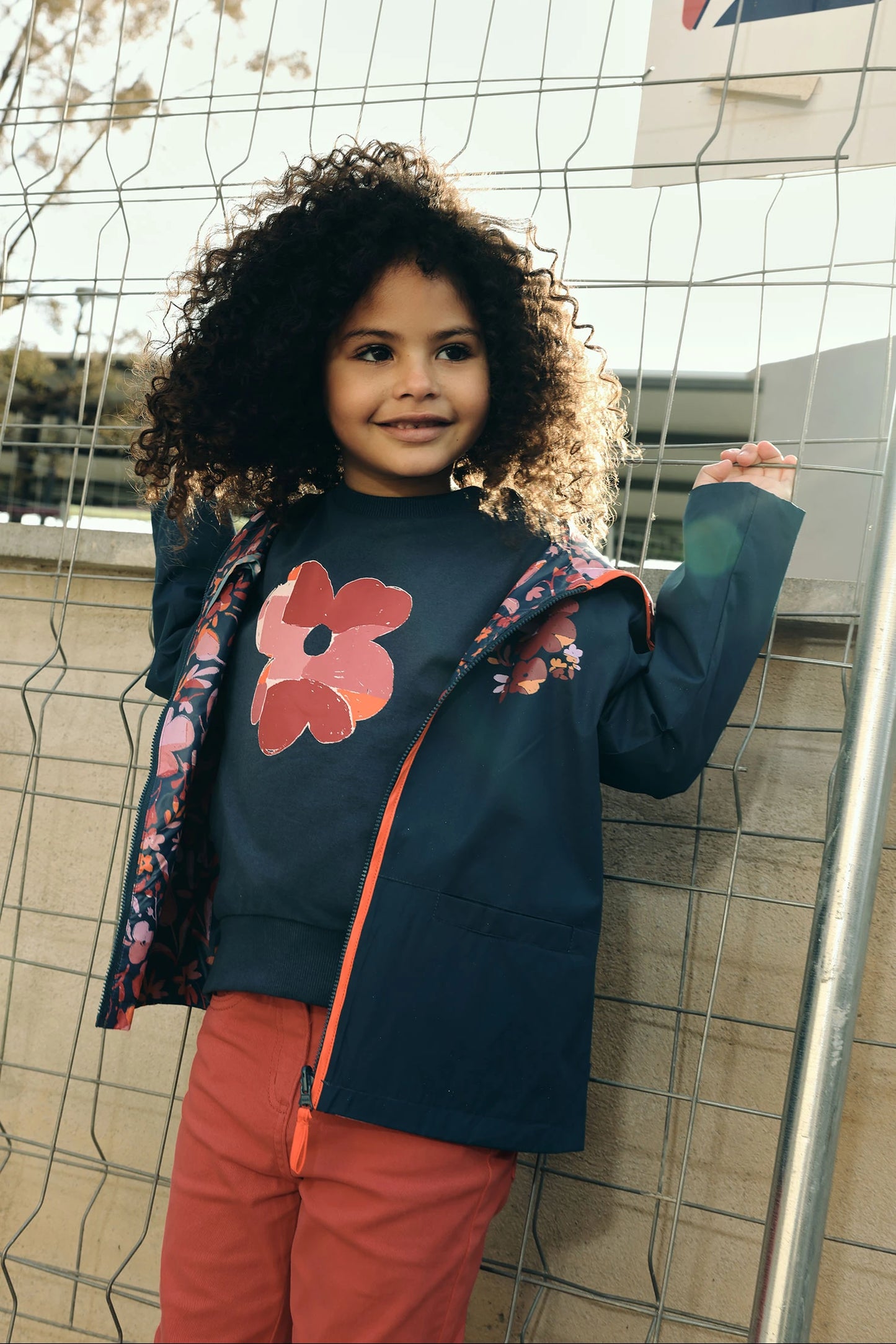 Parka reversibile a fiori