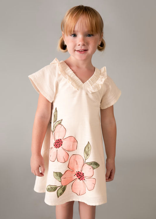 Vestito lino con fiori